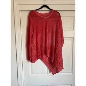 Johnny Was 100% Linen Asymmetrical Tunic Long Sleeve Embroidered Top Rare, Med